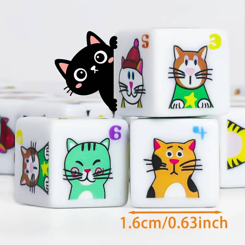 Cat Dice (a pair) Acrylic  - New  - Meowable Cute!