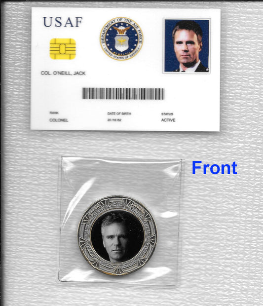 Stargate"Col. Jack O'Neill" (Richard Dean Anderson) COIN NEW & Air Force Card