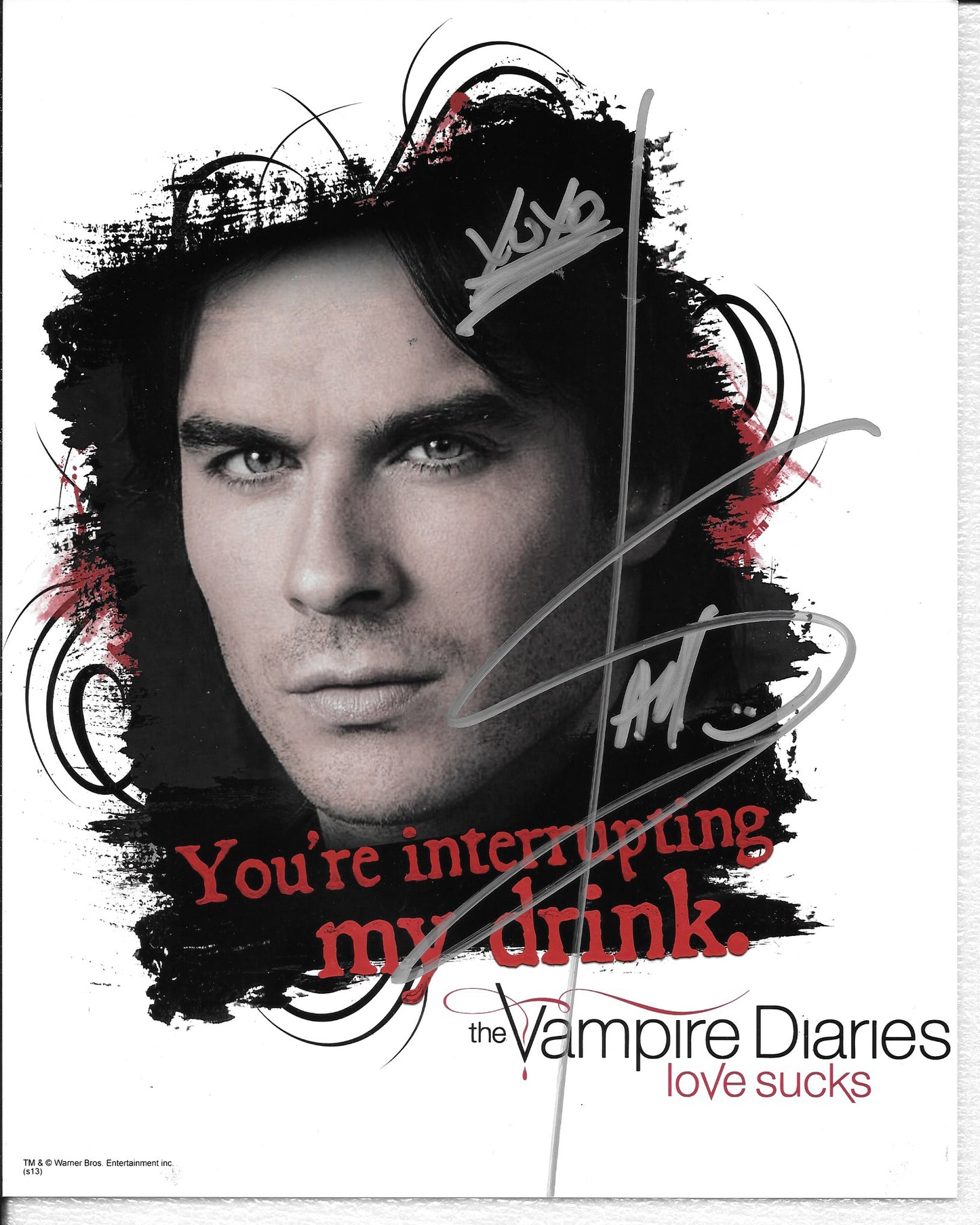 Ian Somerhalder (Damon Salvatore) 8 x 10 AUTOGRAPH Photo The Vampire Diaries Silver-ink #2