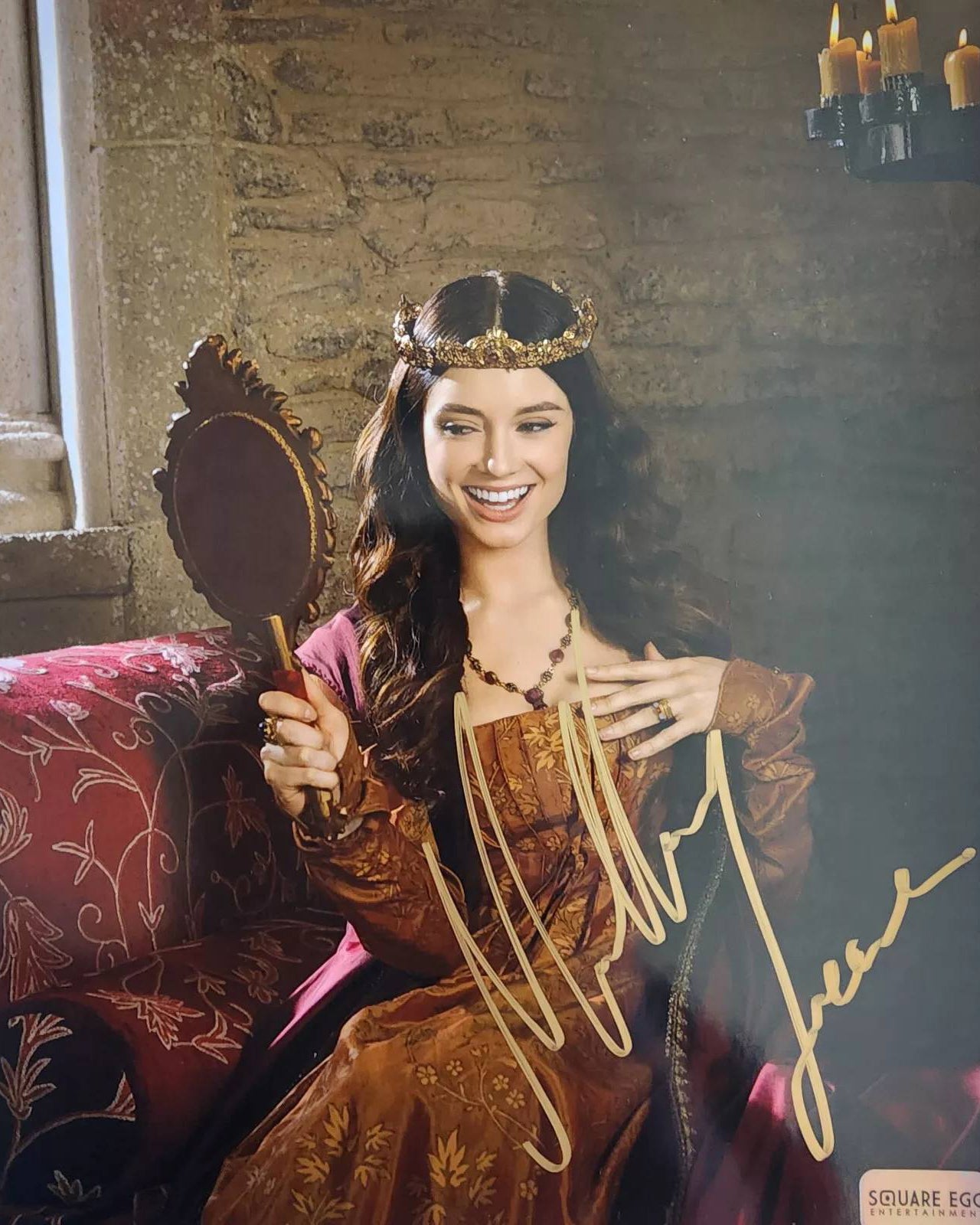 Mallory Jansen as Q Madalena Galavant Hand Signed Autograph COA 8in x 10 In. Photo Gold-sharpie #1