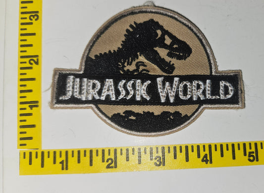 Jurassic World Logo Embroidered Patch, NEW TAN - JB Collection