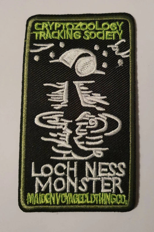 Cryptozoology Tracking Society - Loch Ness Monster Embroidered Patch, NEW 4inch by 3inch