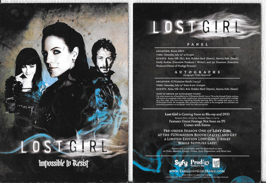 Lost Girl 2012 San Diego Comic-Con SDCC 5x7 inch promo card Anna Silk Bo Dennis