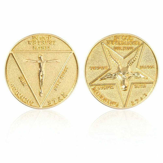 Pentecostal Coin Lucifer Morningstar Costume Prop Gift 2 Sided Cosplay Gold