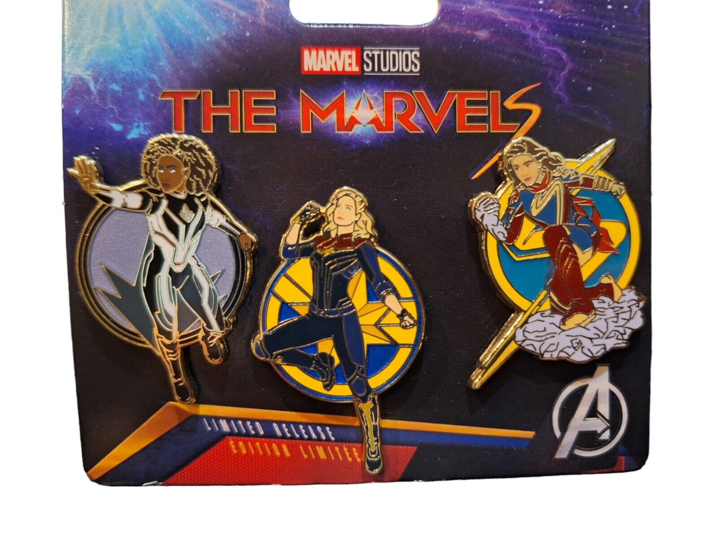 NEW! 2023 Disney Parks The Marvels Three Pin Set Limited Release Captain Marvel!