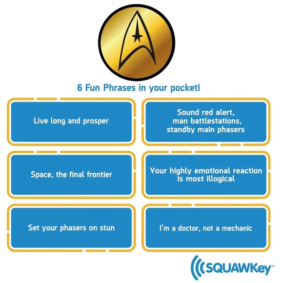 Star Trek Squawkey Talking Keychain NIP Kirk, Spock and McCoy - Fun keyring