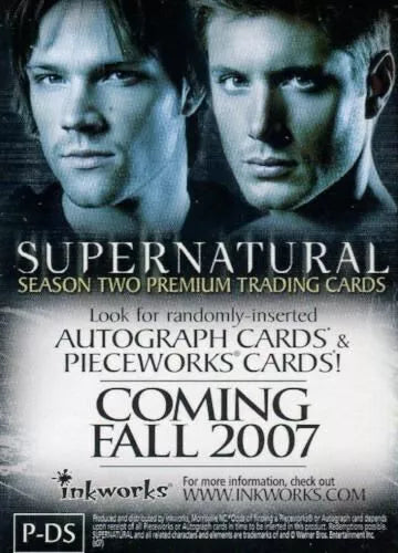 Supernatural Season 2 Promo Card P-DS Sam & Dean - Never been displayed