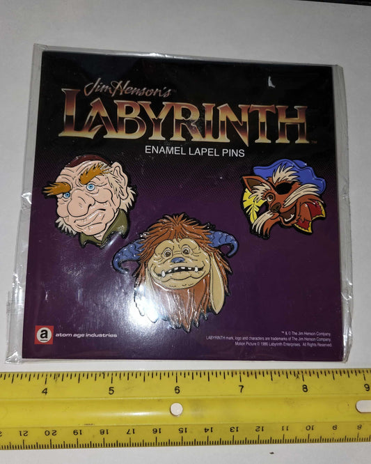 Jim Henson's Labyrinth Enamel Lapel Pins - NIP 1986