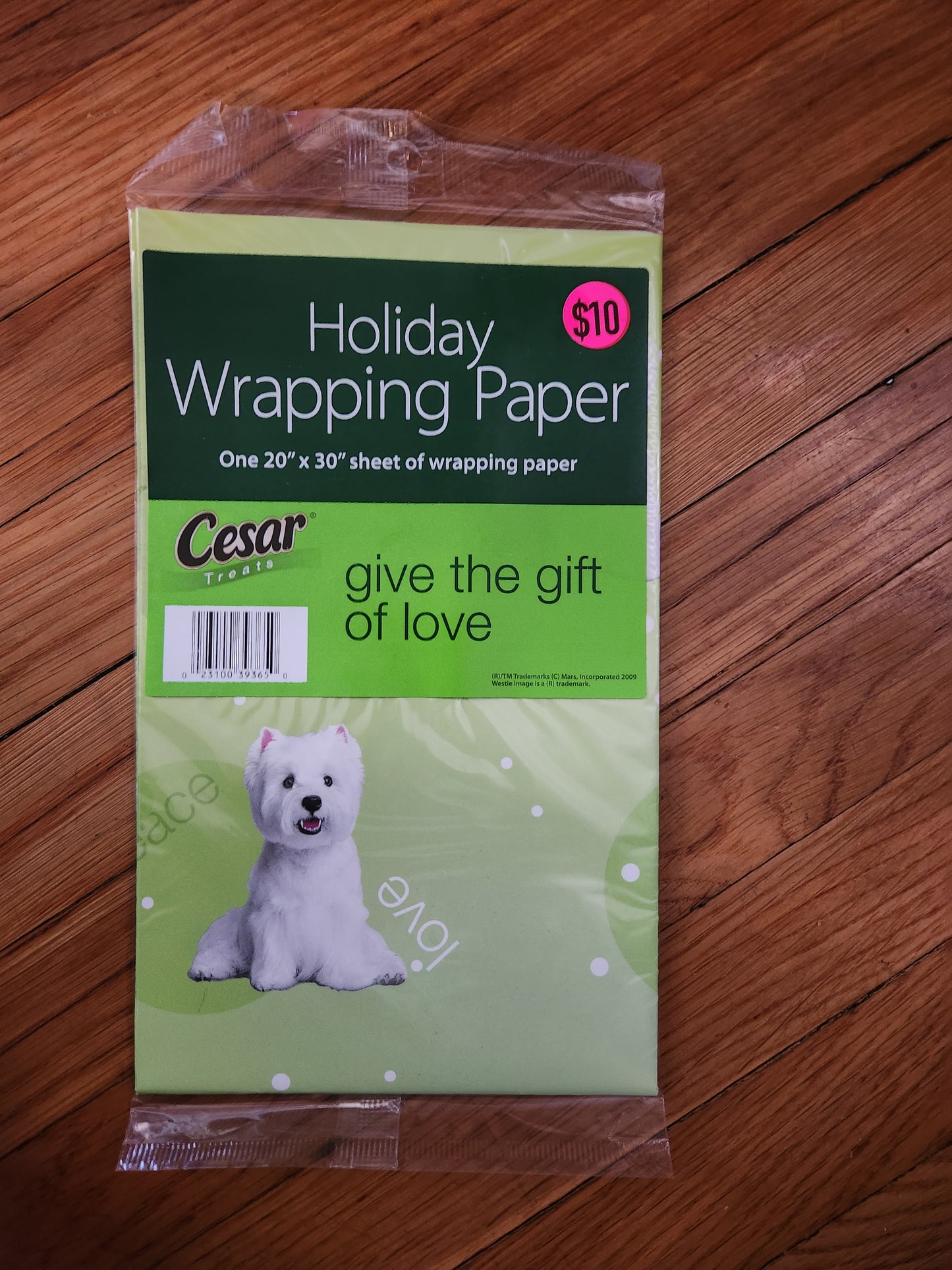 Westies Holiday wrapping paper by CESAR Treats - 20" x 30" (2009) NIP