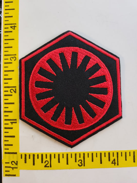 Star Wars First Order logo 3" Red & Black Embroidered Patch, NEW 3inch roughly