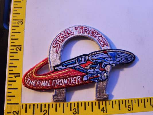 Star Trek - The Final Frontier - Embroidered Patch, NEW 4.25inch by 2.75inch roughly cut out