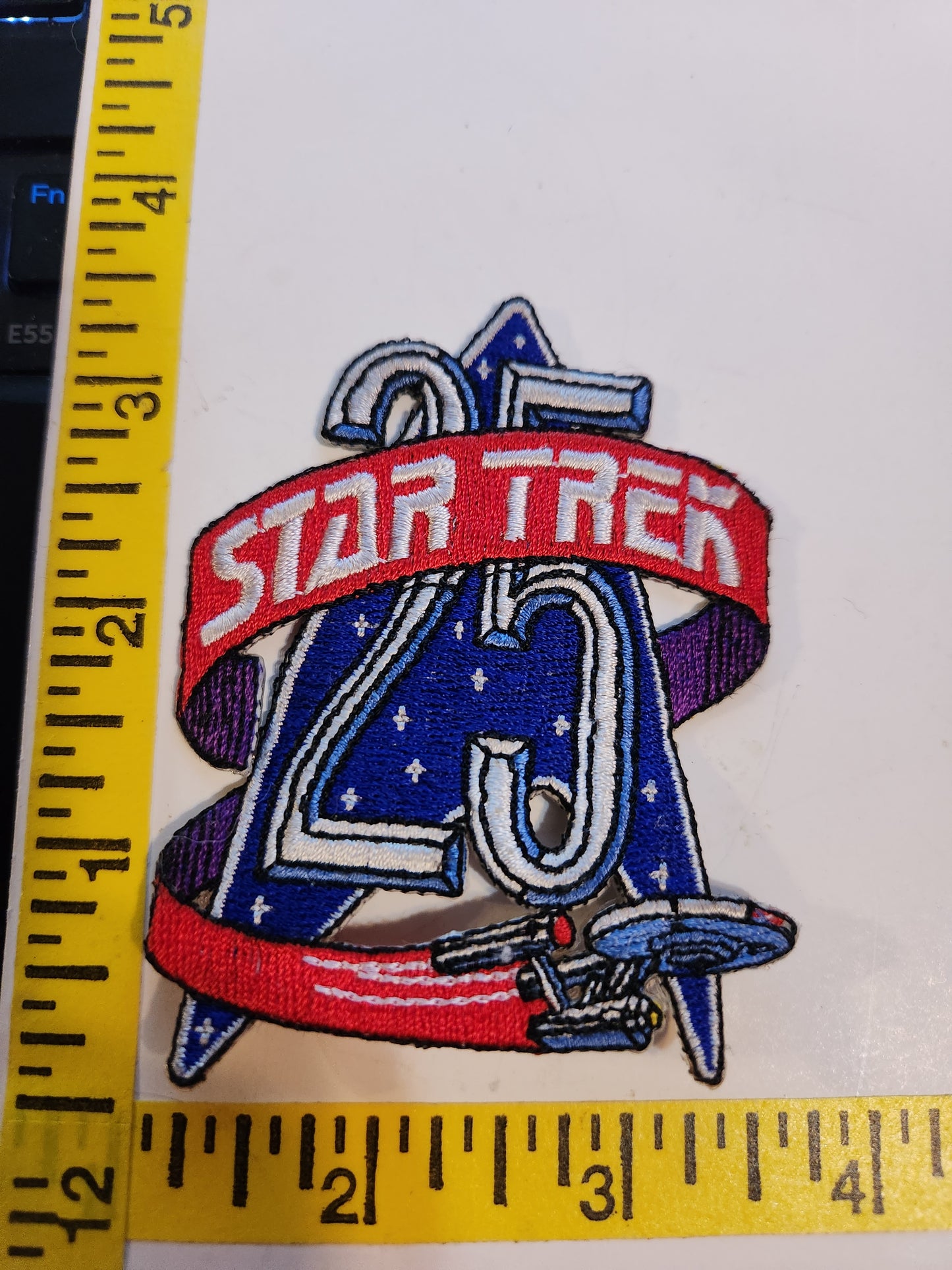 Star Trek - 25th Anniversary - Embroidered Patch, NEW 3inch by 2.5inch roughly cut out