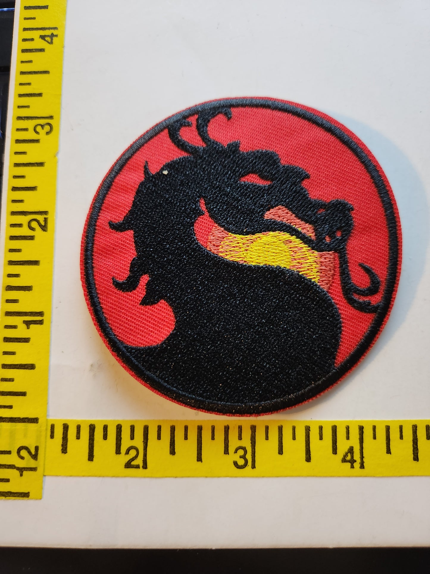 Mortal Kombat dragon Embroidered Patch, NEW 3inch round