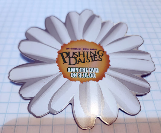 Pushing Daisies METAL Pin SDCC 2008 Exclusive: DVD Release 3.25 inches round