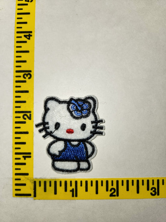 Hello Kitty (Pop-culture) - Embroidered Patch, NEW 2in roughly cut out - blue