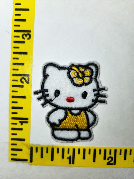 Hello Kitty (Pop-culture) - Embroidered Patch, NEW 2in roughly cut out - Yellow