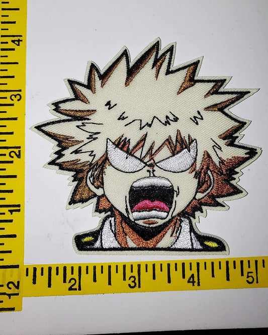 My Hero Academia (Nobuhiko Okamoto) portrayal of Katsuki Bakugo Embroidered Patch, NEW