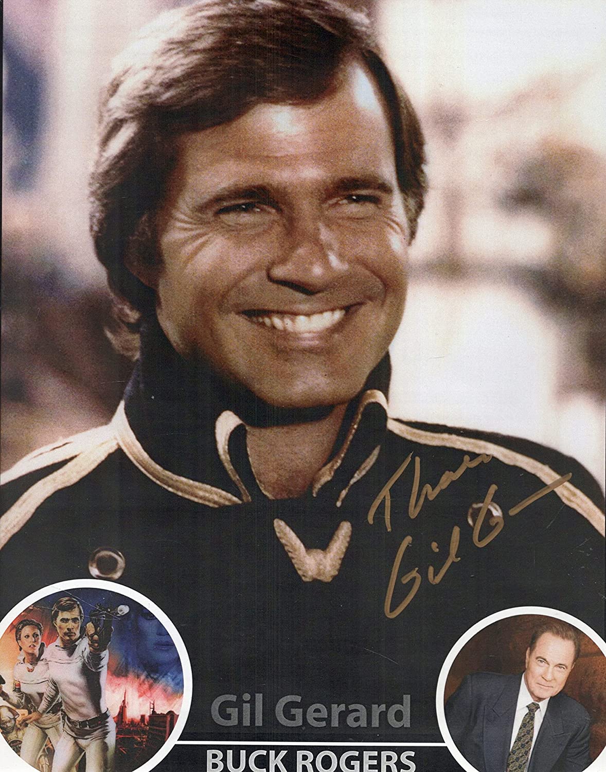 Gil Gerard (Buck Rogers) 8.5in x 11in AUTOGRAPH Paper gold-sharpie