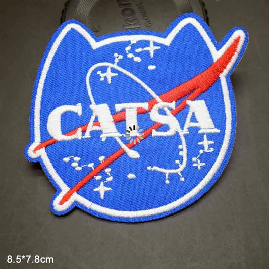 Catsa (funny Nasa Logo with Cats) Embroidered Patch, NEW 3.35inch by 3inch roughly