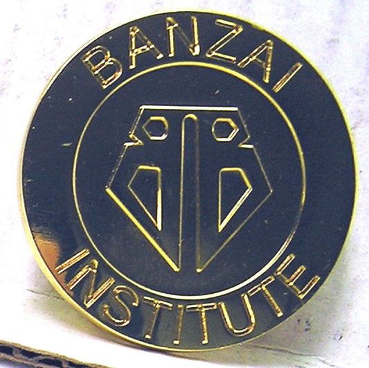 BUCKAROO BANZAI INSTITUTE Logo Metal Belt Buckle- Gold Toned- 2"