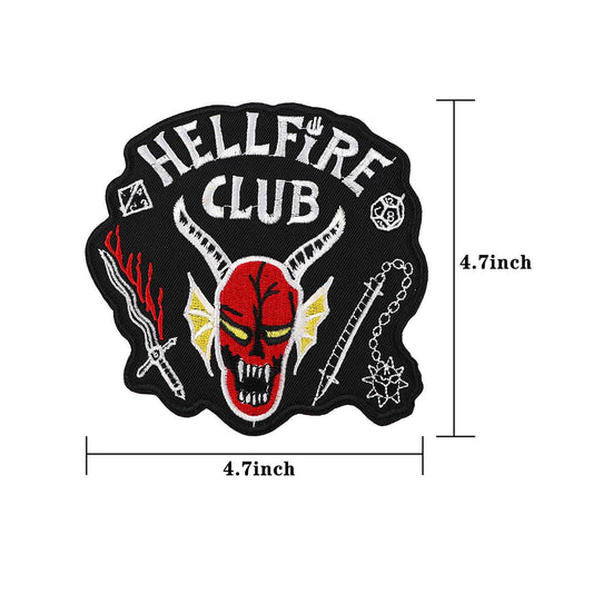 Stranger Things "Hellfire Club" Embroidered Patch, NEW BLACK BACKGROUND