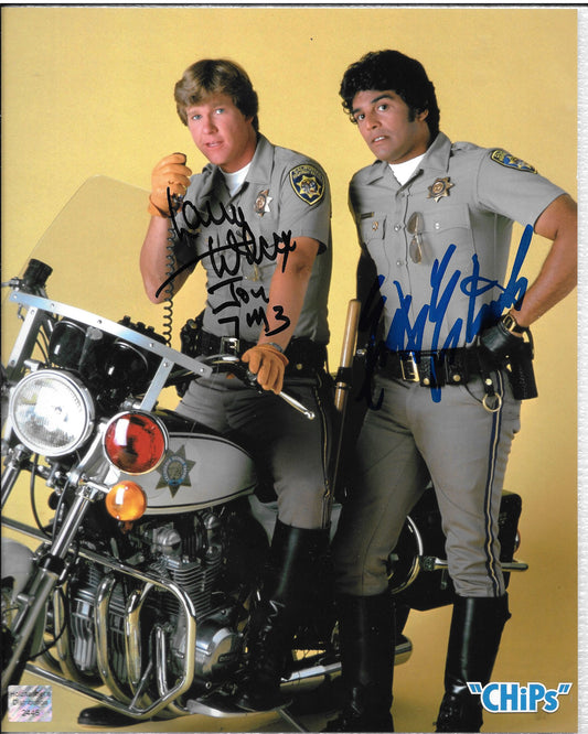 Erik Estrada Larry Wilcox 8in x 10in AUTOGRAPH photo CHIPs mixed-sharpie