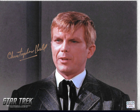 Christopher Held Star Trek The Original Series 8in x 10in AUTOGRAPH Photo gold-sharpie