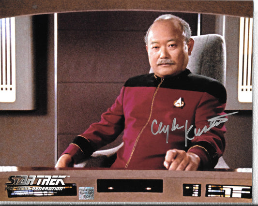 Clyde Kusatsu 8in x 10in AUTOGRAPH Photo Star Trek The Next Generation silver-sharpie