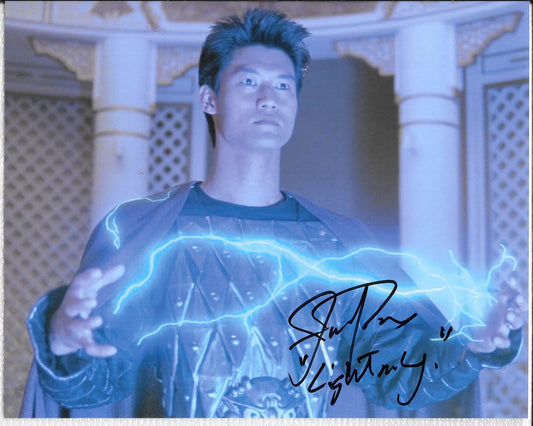 James Pax 8in x 10in AUTOGRAPH Photo Big Trouble In Little China "Lightning" Black-sharpie