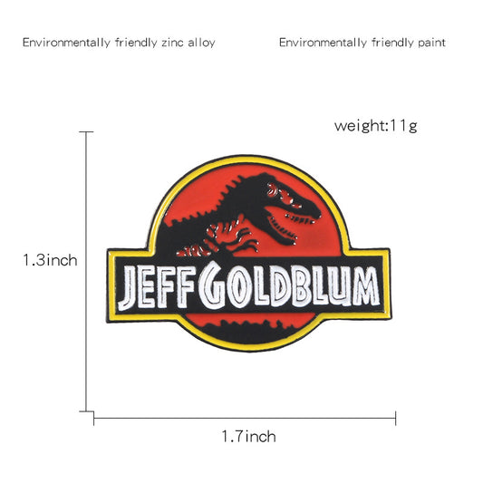 Jeff Goldblum pop culture take off of Jurassic Dinosaur - 1.3in x 1.7in roughly