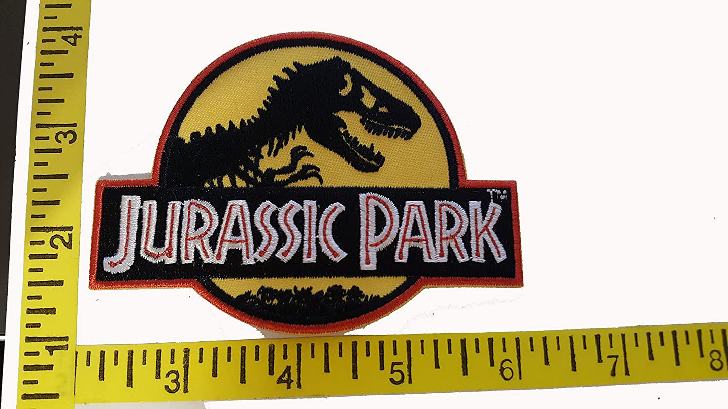 Jurassic (Yellow) Logo Embroidered Patch, NEW 4inch by 2.5inch