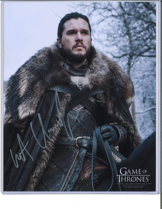 GAME OF THRONES - Kit Harington (Jon Snow)  8in x 10in AUTOGRAPH Photo Silver-Sharpie