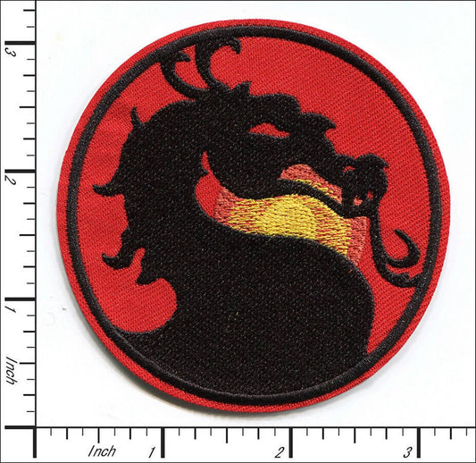 Mortal Kombat dragon Embroidered Patch, NEW 3inch round