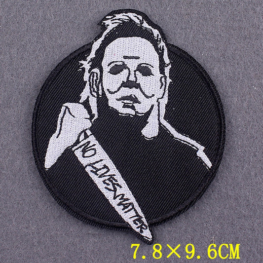 Pop-Culture of Jason "No Lives Matter" Embroidered Patch, NEW 7.8cm x 9.6cm roughly