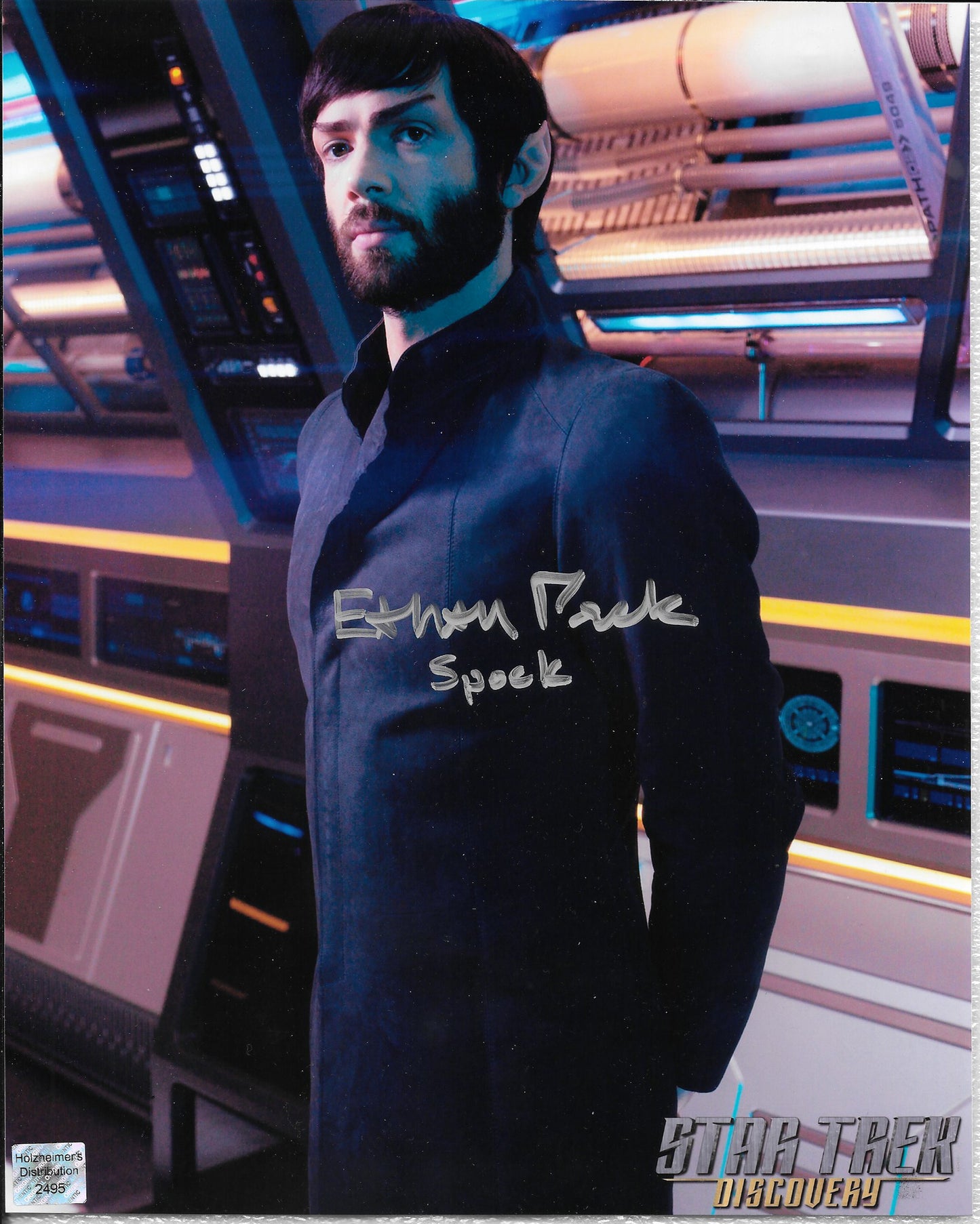 Ethan Peck (Spock) 8in x 10in AUTOGRAPH Photo ST-Discovery Silver-sharpie CHARACTER NAME RARE