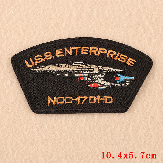 U.S.S. Enterprise NCC-1701-D  Embroidered Patch, NEW 10.4cm x 7cm roughly