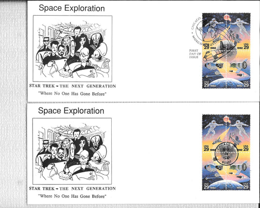Star Trek The Next Generation 2 envelopes with different 1st day cancelation LOOOK