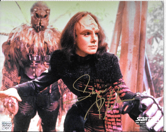 Susie Plakson (K'Ehleyr) 8in x 10in AUTOGRAPH photo in ST-TNG gold-sharpie