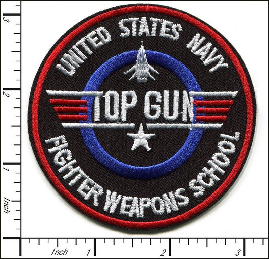 Top Gun Fighter Weapons School Embroidered Patch, NEW 3inch round