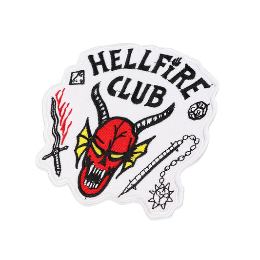 Stranger Things "Hellfire Club" Embroidered Patch, NEW WHITE BACKGROUND